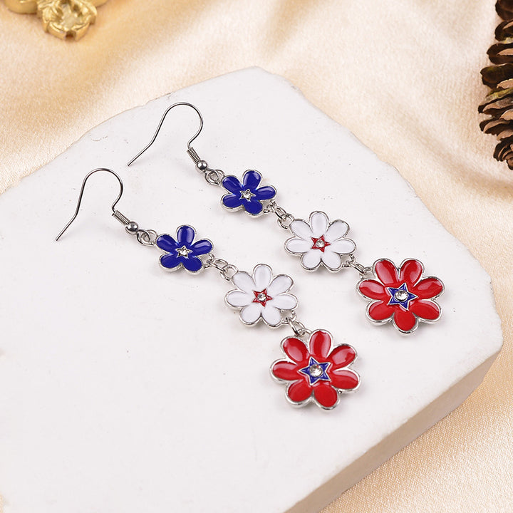 Women's delicate multi-tiered flower earrings made of enamel and stainless steel Bowlift