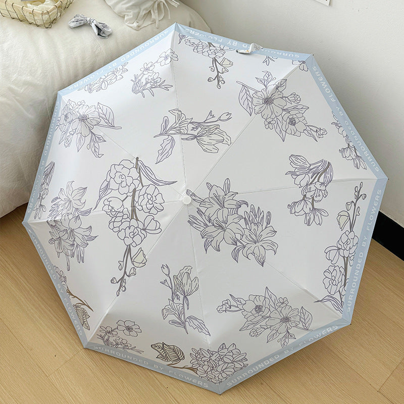 Women's compact umbrella with floral design Bowlift