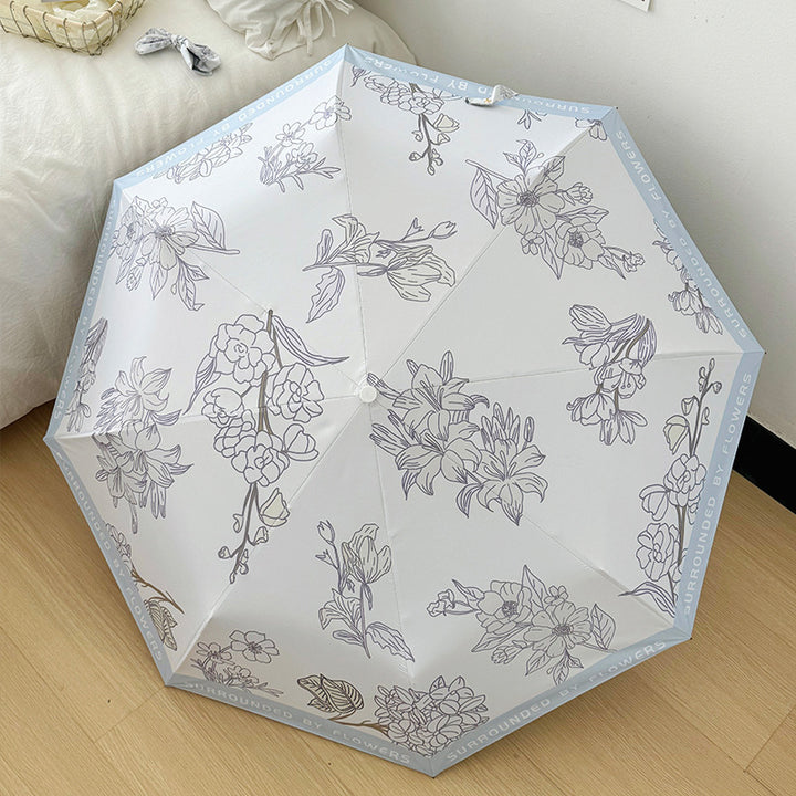 Women's compact umbrella with floral design Bowlift