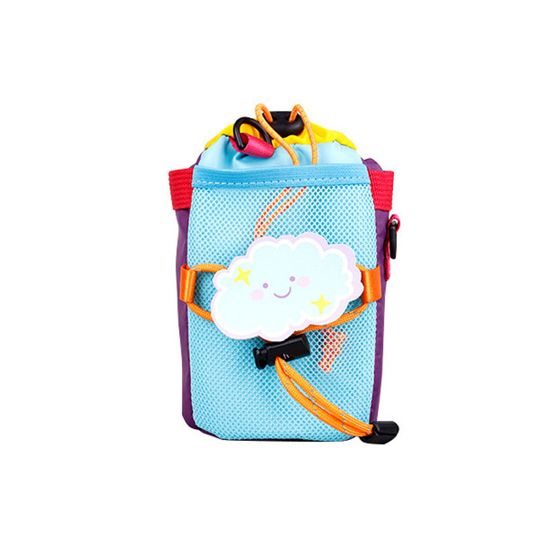 cute insulated kids water bottle carrier pouch with multiple adjustable hook-and-loop straps and mesh pocket Bowlift