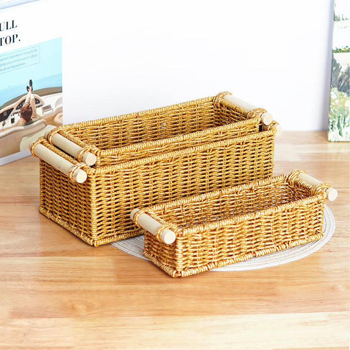 Versatile Woven Rectangular Storage Basket Bowlift