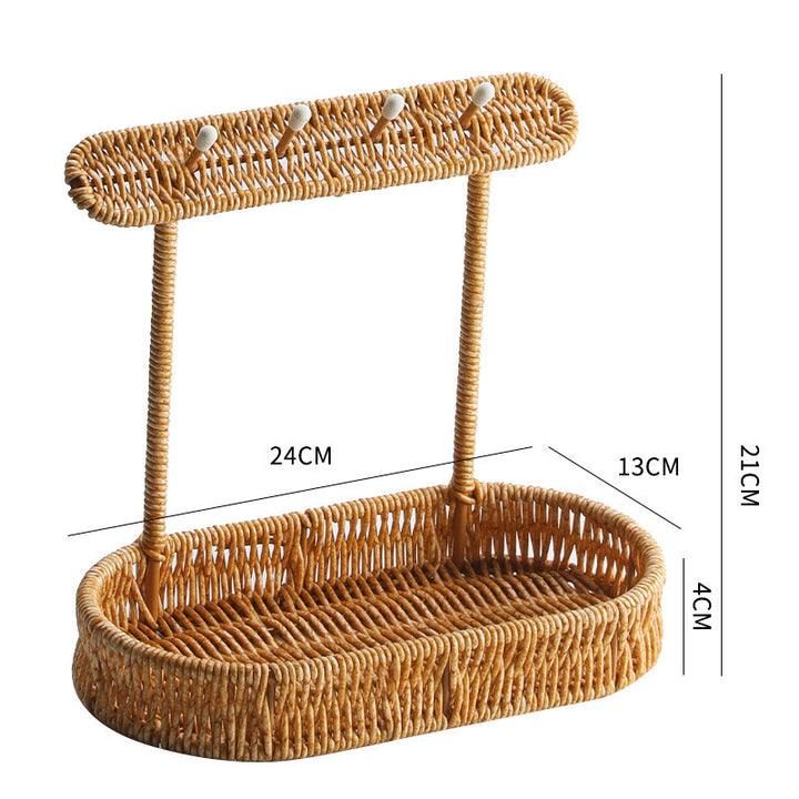 Unisex Versatile Storage Basket with Hooks Bowlift