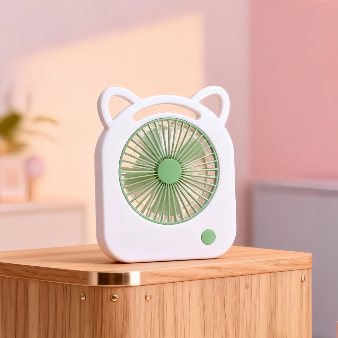 Ladies Portable Table Fan in Charming Cat Design Bowlift