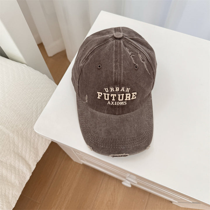 Men's Distressed Cotton Adjustable Baseball Cap Bowlift