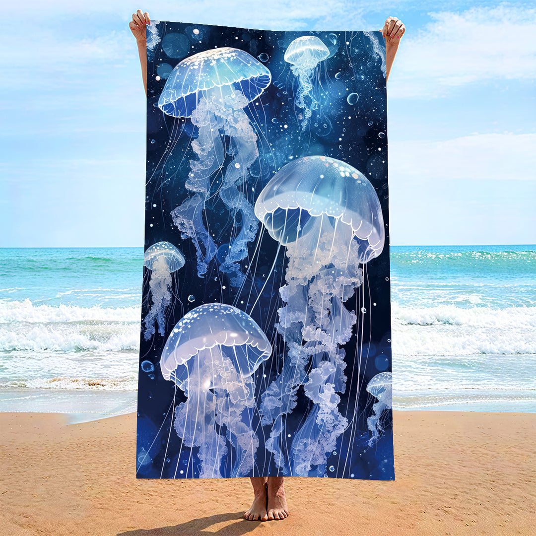 Ladies beach towel with maritime stripe pattern Bowlift