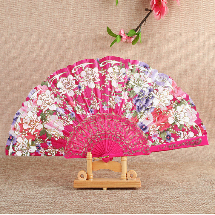 Ladies Elegant Hand Fan with Intricate Floral Patterns Bowlift