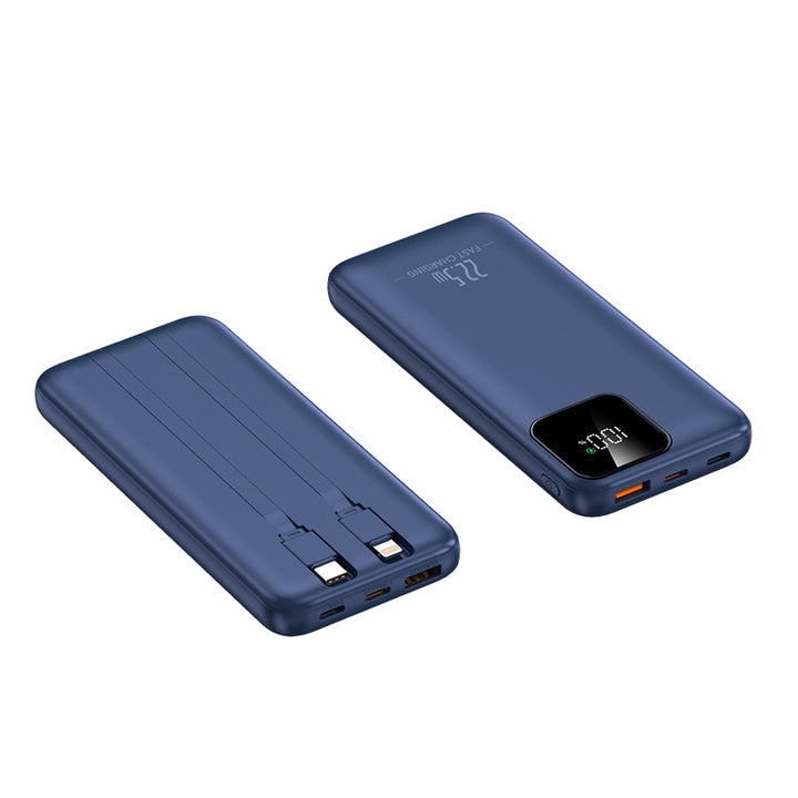 Power bank with integrated charging cables and digital charging display Bowlift