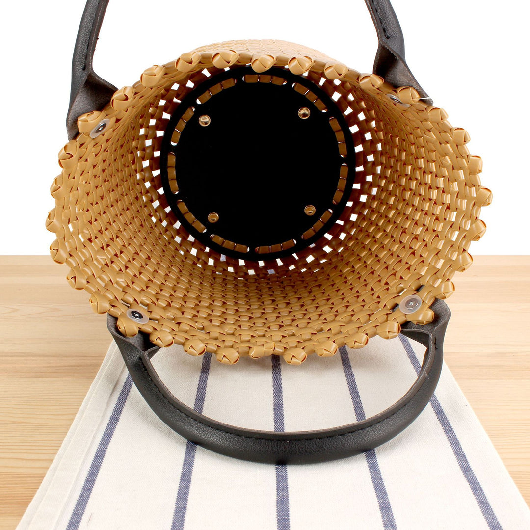 Basket bag with high-quality artificial leather handle Bowlift