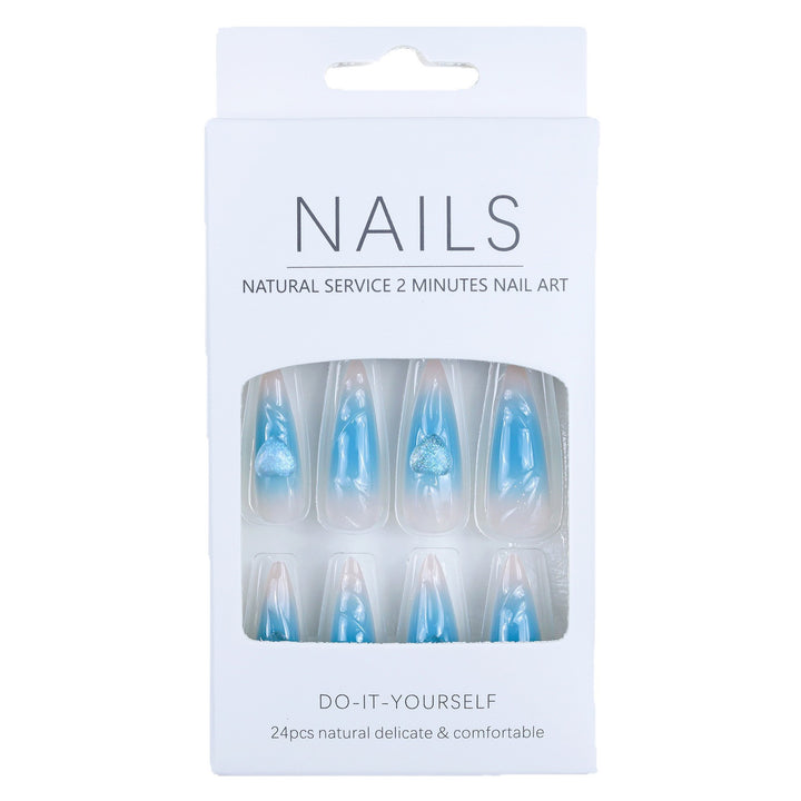 Creative heart design fake nails with glitter accents Bowlift