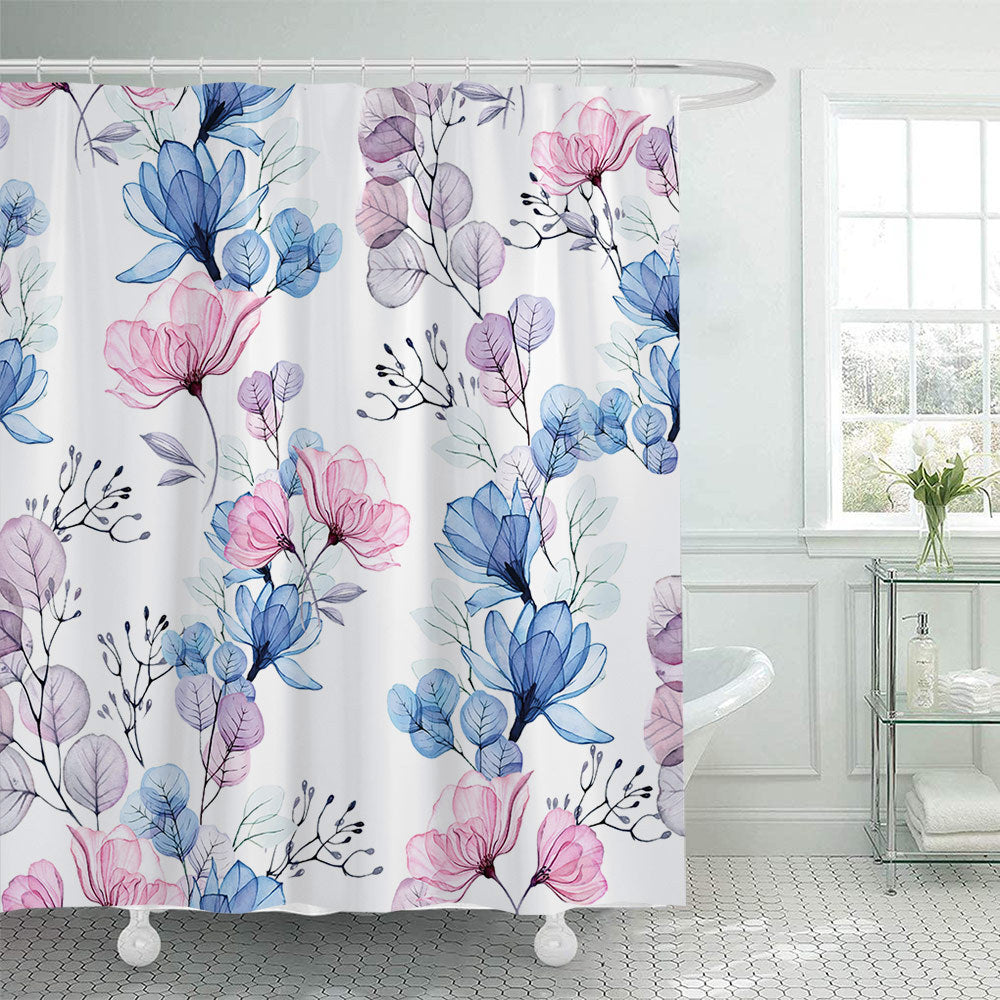 Floral Design Shower Curtain Bowlift