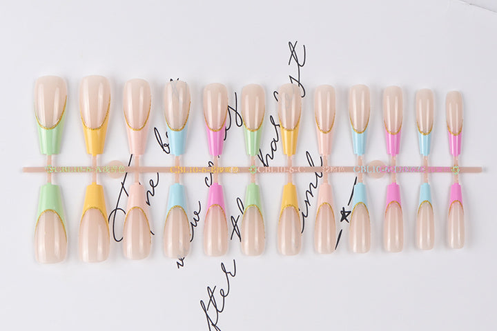 Long Artistic Press-On Nails Bowlift