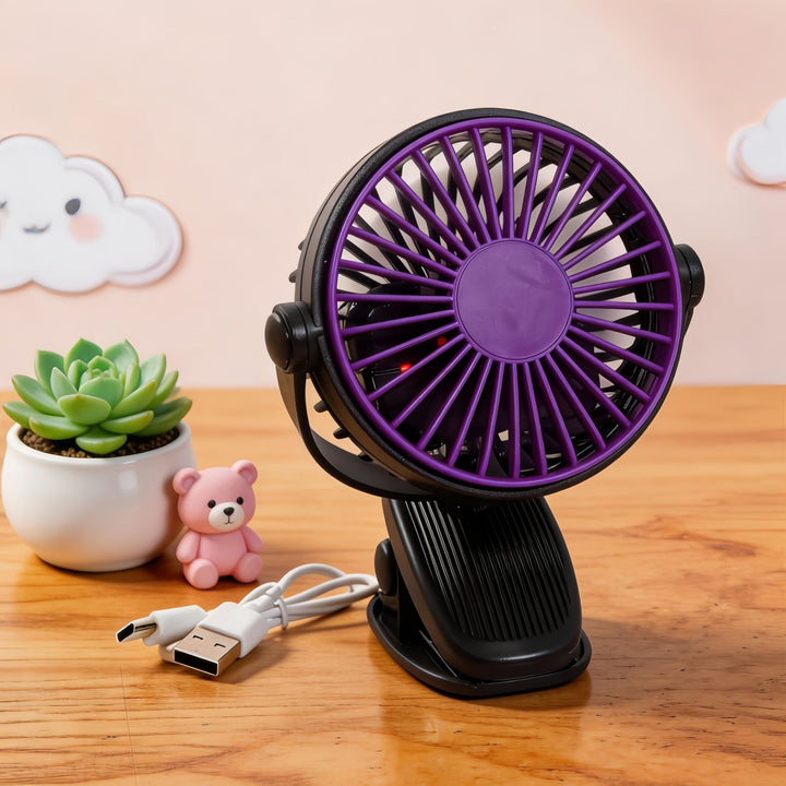 Women's portable table fan with flexible tilt and USB connection Bowlift