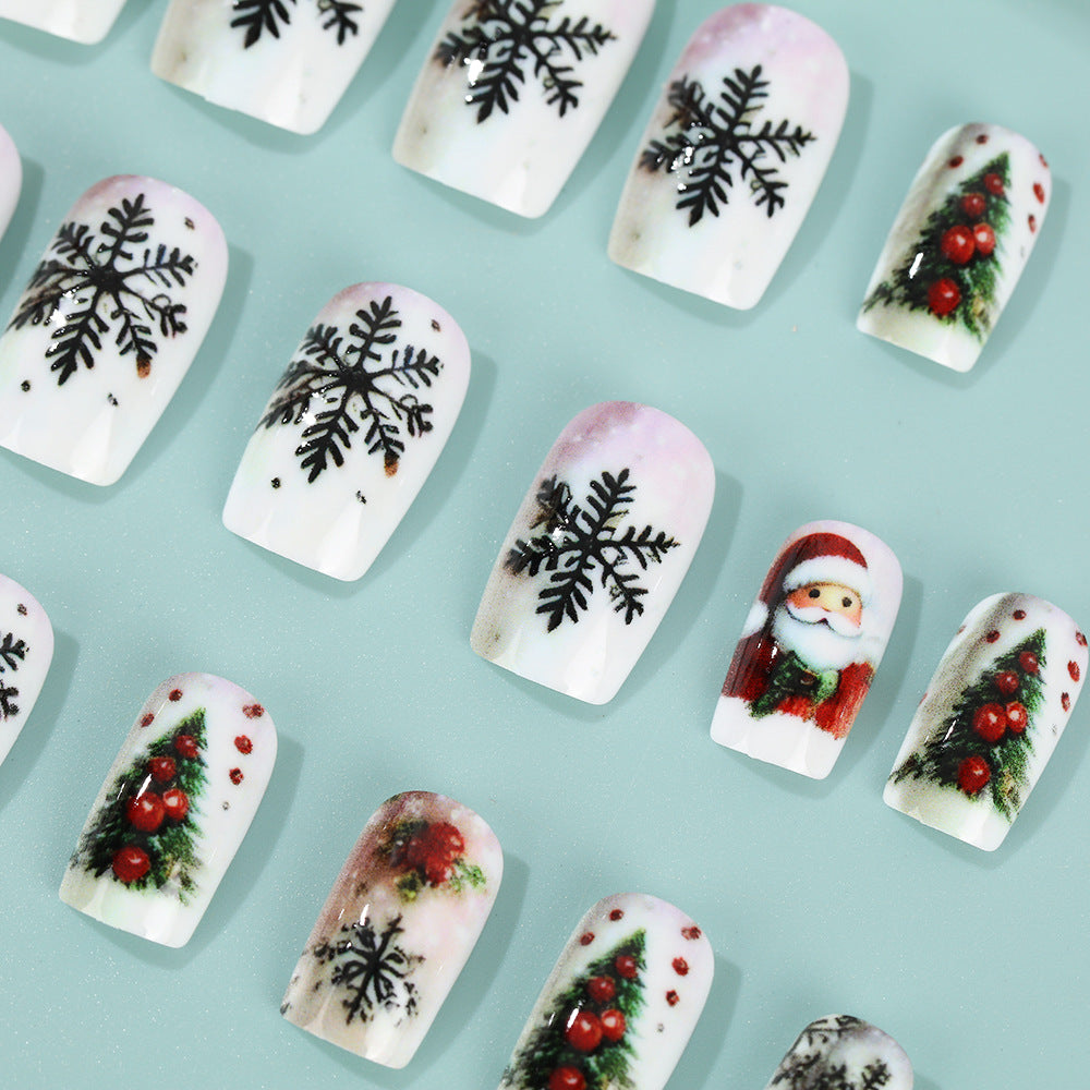 Festive artificial nails with Christmas motifs Bowlift