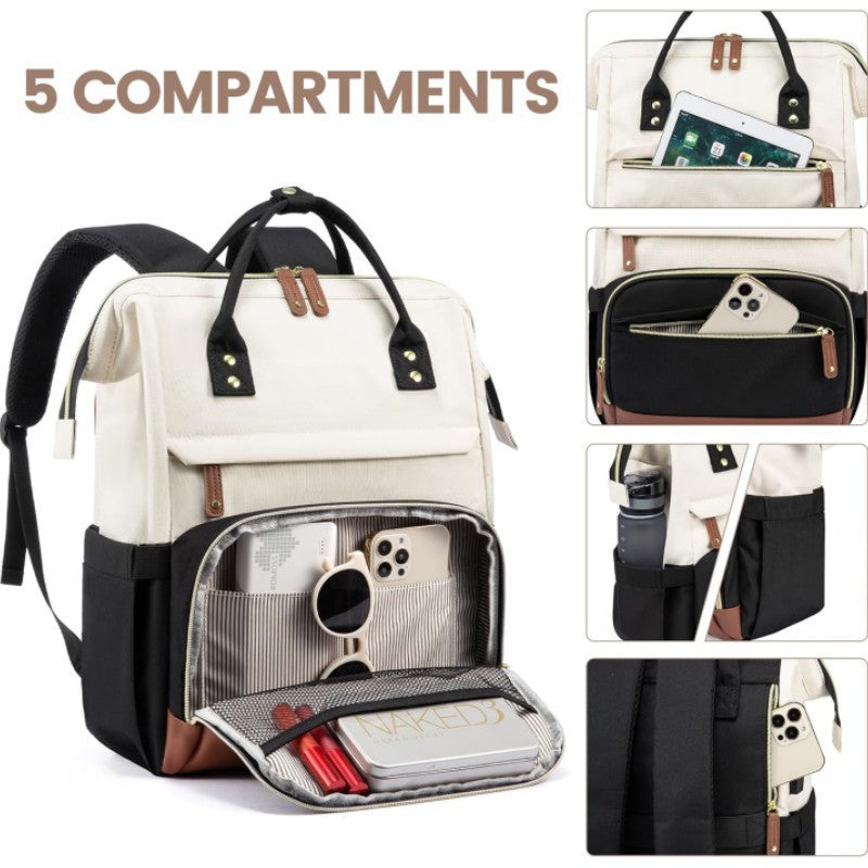 Multifunctional Backpack with Stylish Leather Accents Bowlift