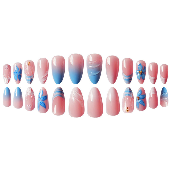 Artistic Shell Design Press-On Nails Bowlift