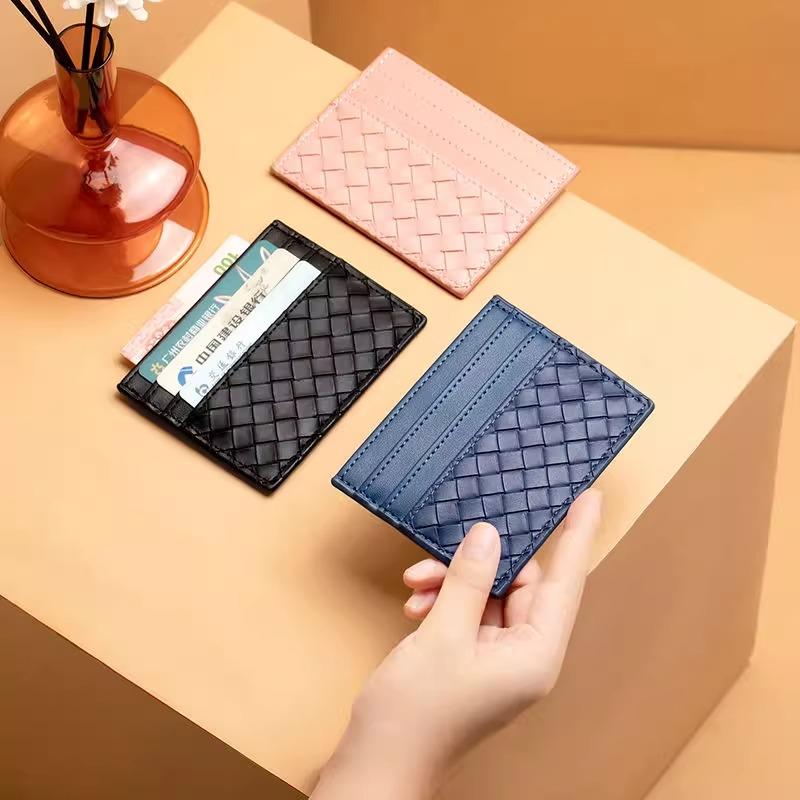 Woven Leather Card Holder Bowlift