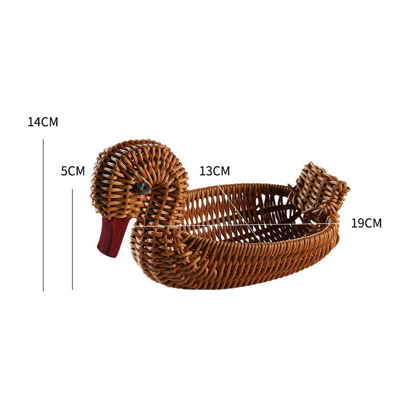 Unisex Braided Decoration Basket in Duck Shape Bowlift
