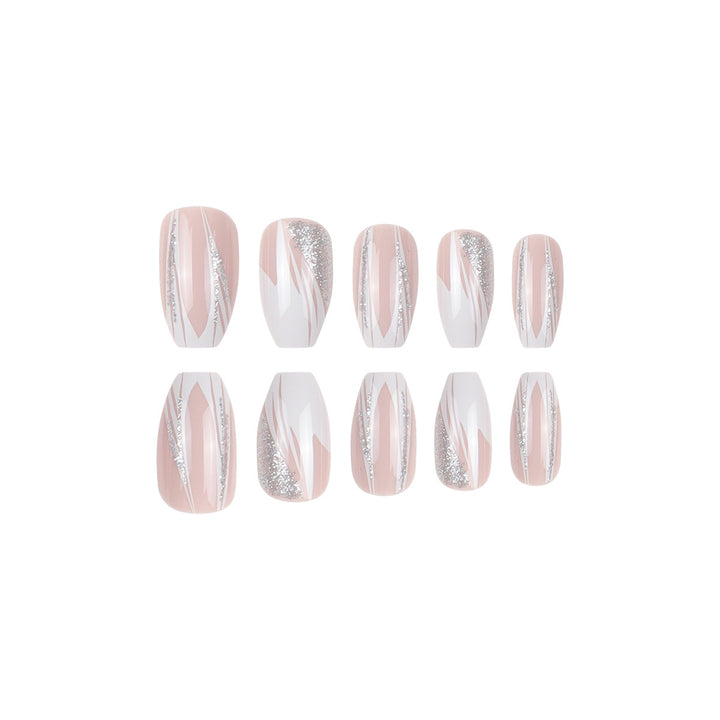 Elegant Stiletto Press-On Nails with Crystal Accents Bowlift