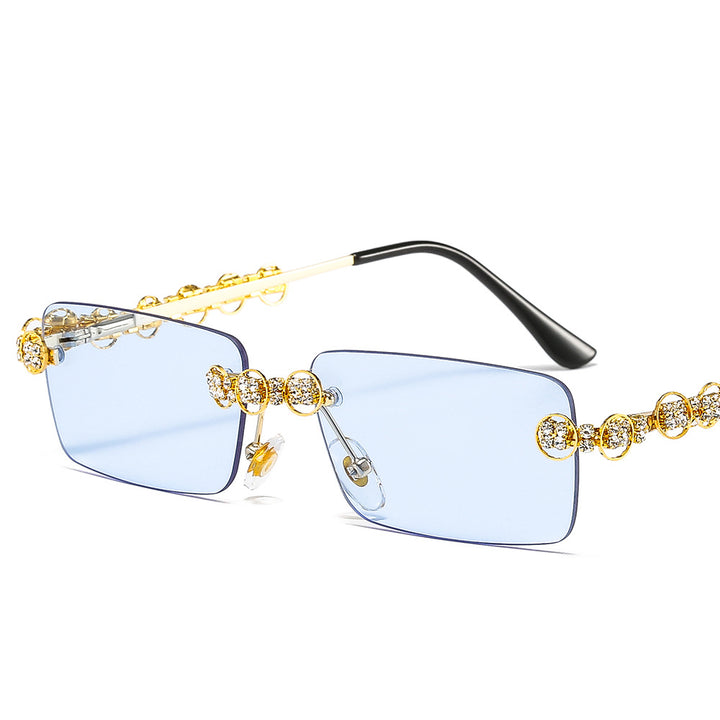 Women's designer sunglasses with sparkling frame and rectangular lenses Bowlift