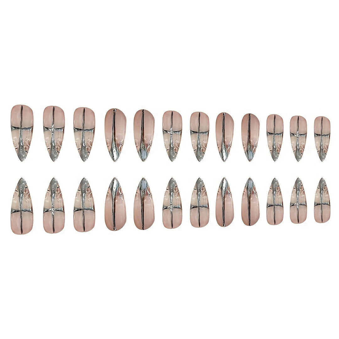Elegant Stiletto Press-On Nail Set Bowlift