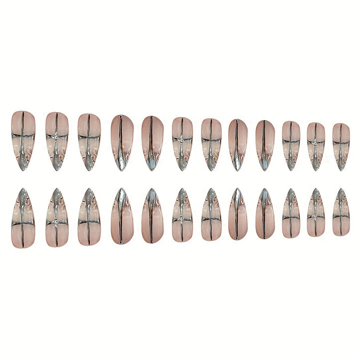 Elegant Stiletto Press-On Nail Set Bowlift