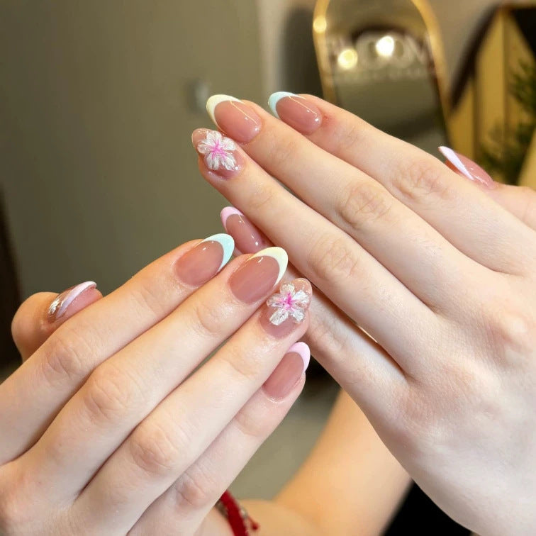 Floral Art Press-On Nails Bowlift