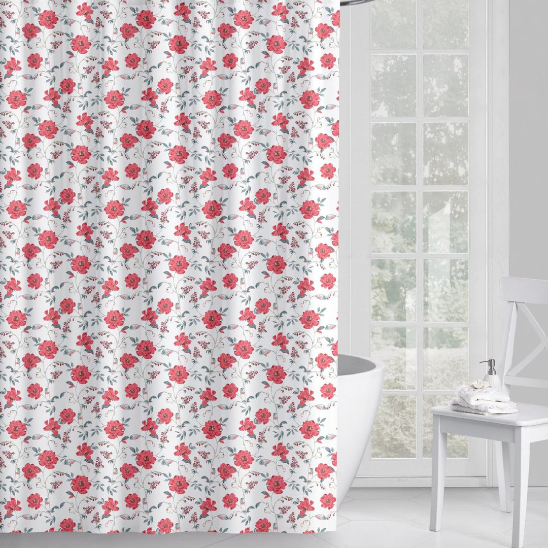 Floral Patterned Shower Curtain Bowlift