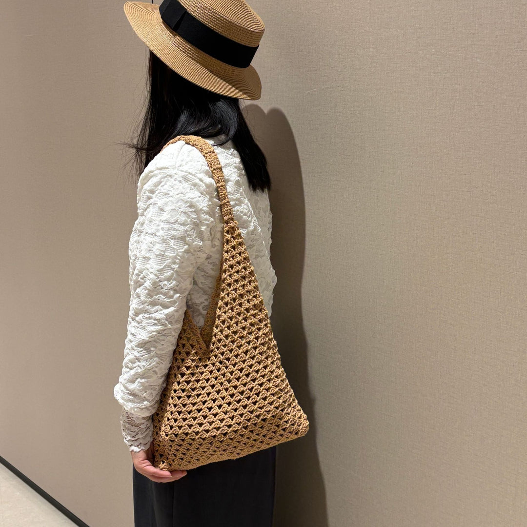 Hand-knotted net tote bag with comfortable double handles Bowlift
