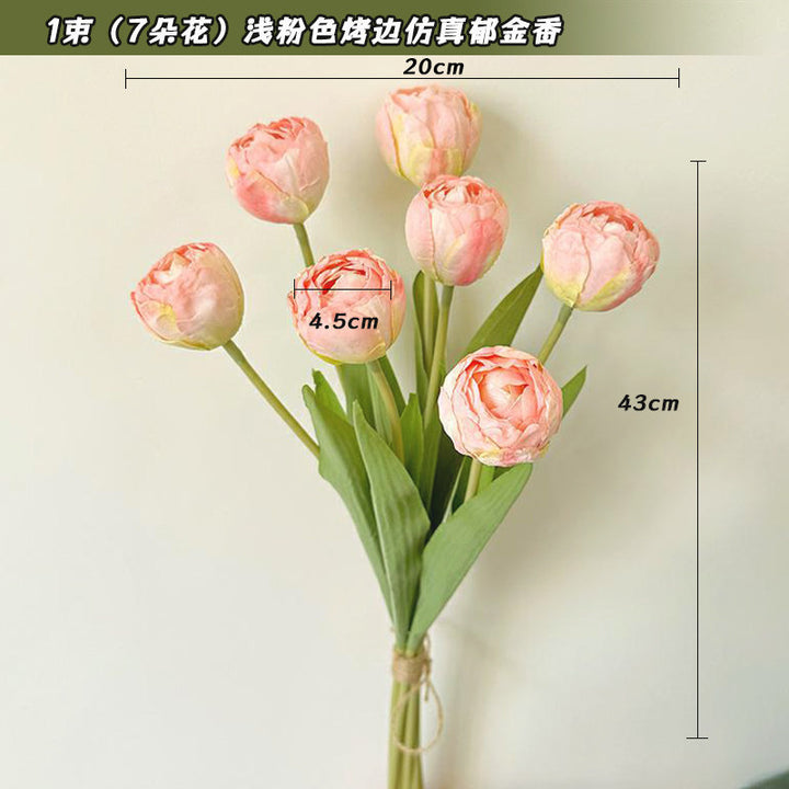 Lifelike Decorative Silk Tulip Bouquet