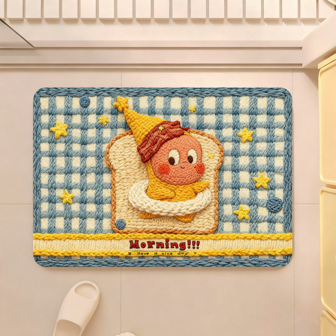 Playful Cartoon Character Shaped Bath Mat