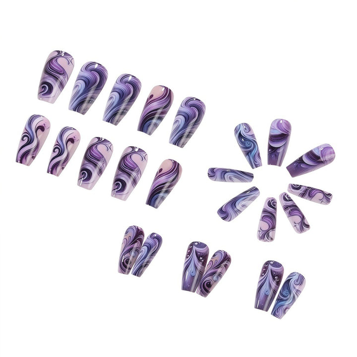 Artificial nails with elegant marble design Bowlift