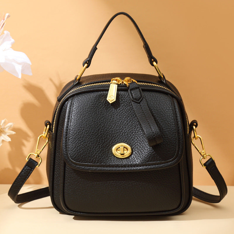 Textured Vegan Leather Crossbody Handbag Bowlift