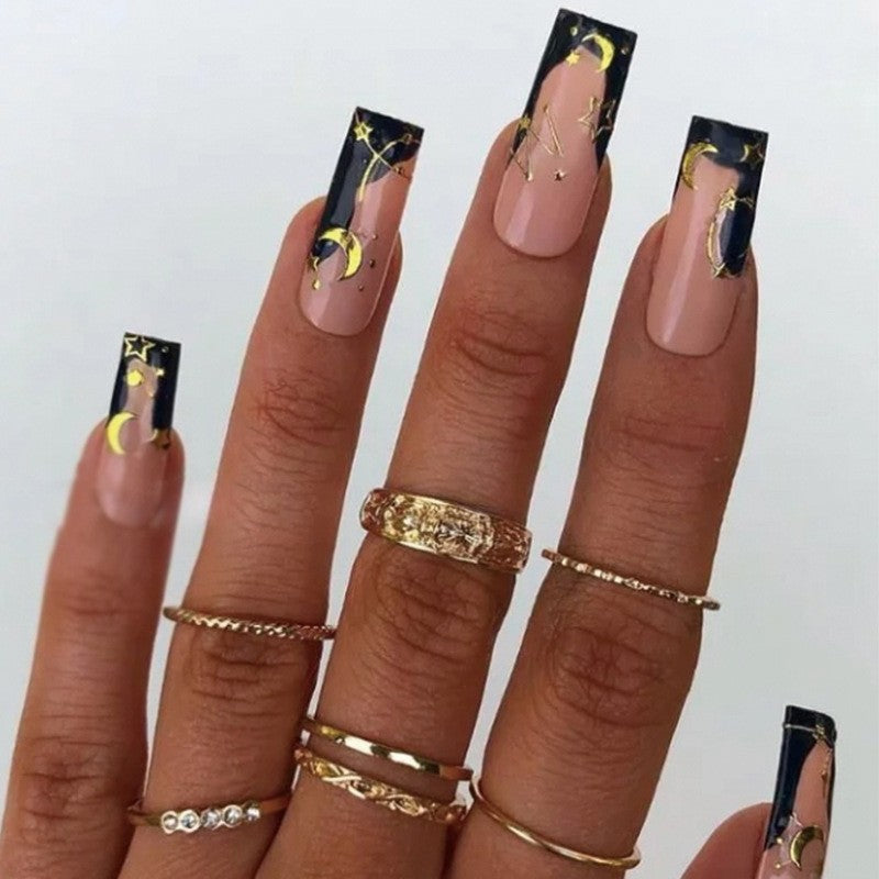 Artful Gel Nails with Elegant Floral Design and Glitter Accents Bowlift