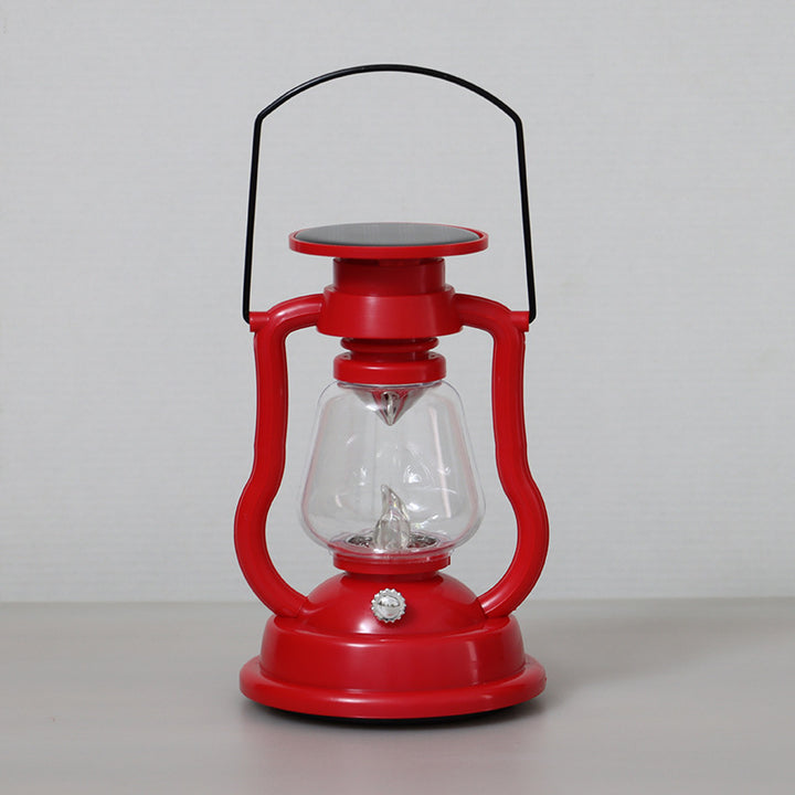 Antique-Inspired Solar LED Lantern With Glass Globe And Metal Handle Bowlift