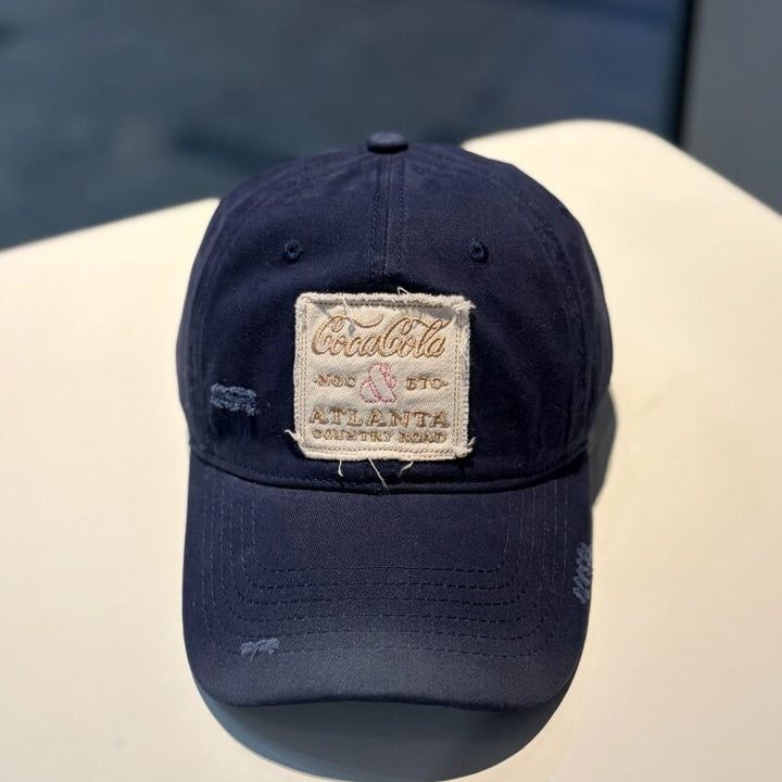 Distressed Cotton Cap with Vintage Logo