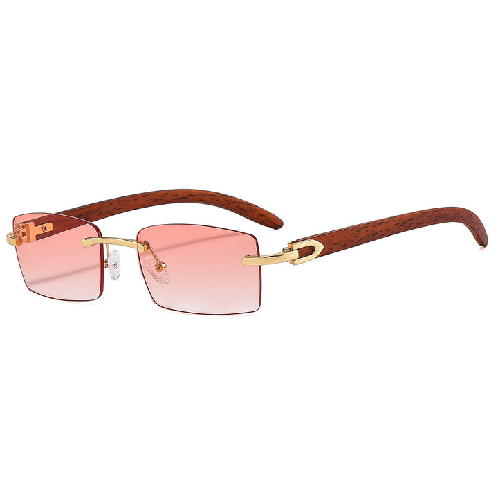 Stylish Wooden-Handled Square Sunglasses Bowlift