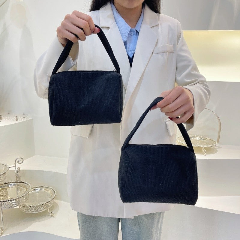 Plush shopping bag with modern ribbed design Bowlift