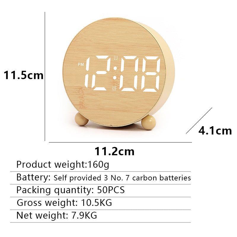 Digital Alarm Clock with Large LED Display and Gentle Alarm Function Bowlift