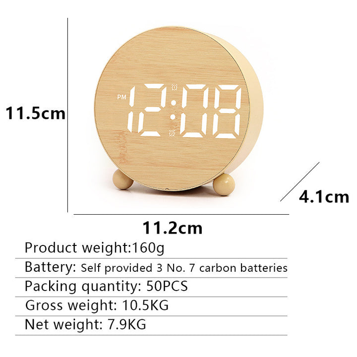 Digital Alarm Clock with Large LED Display and Temperature Display Bowlift