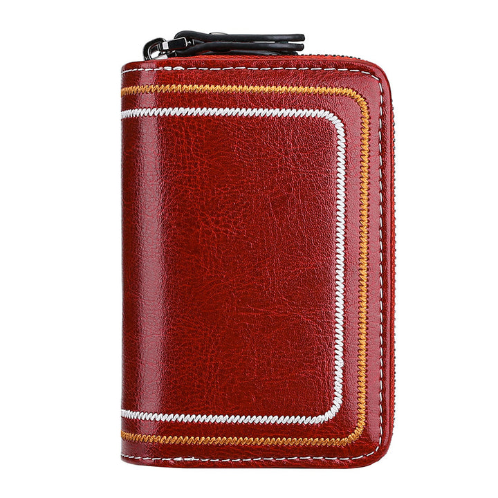 Multi-Functional Leather Zippered Wallet