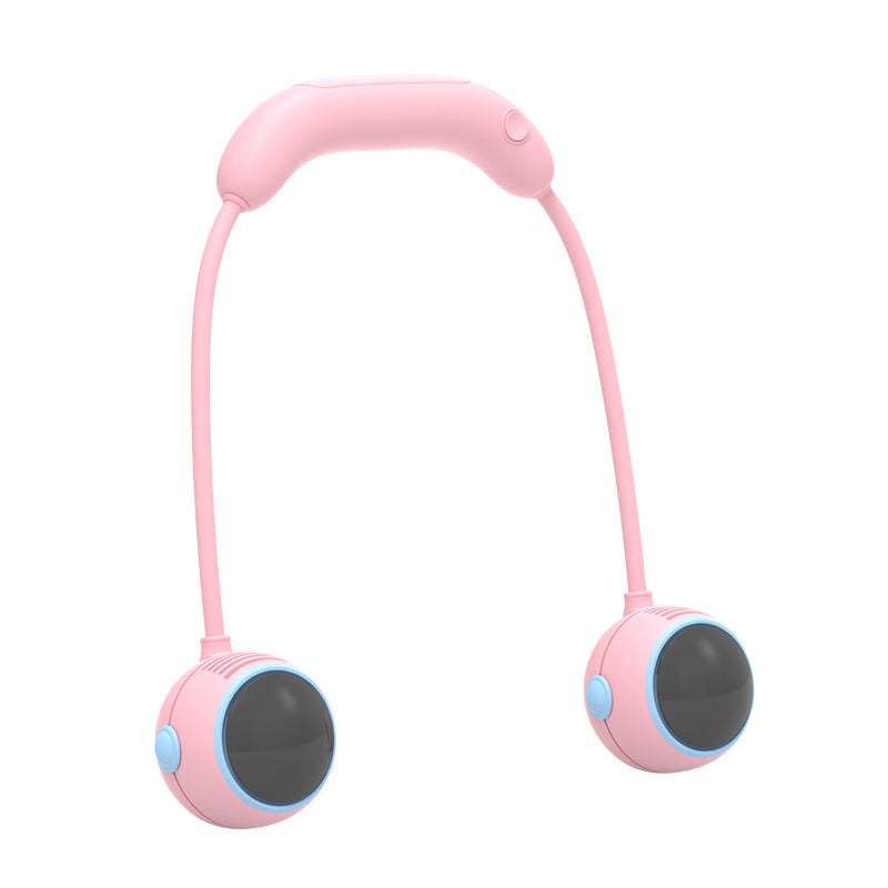 Cooling hands-free rechargeable dual bear-ear neck fan with adjustable speeds Bowlift