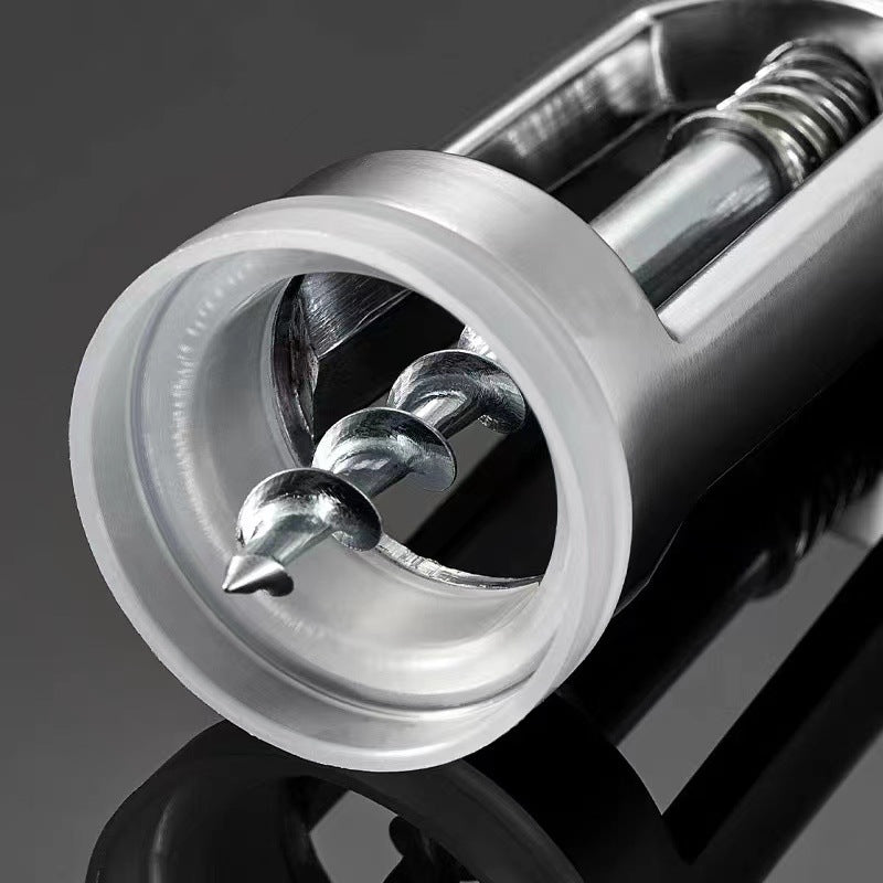 Stainless Steel T-Handle Lever Corkscrew Wine Bottle Opener Bowlift
