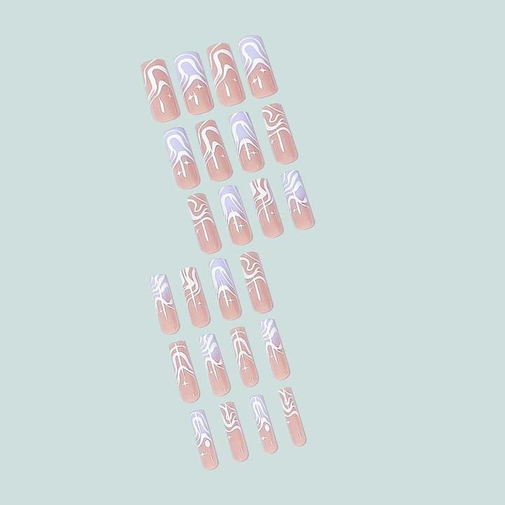 Stylish artificial nails with modern wave designs Bowlift