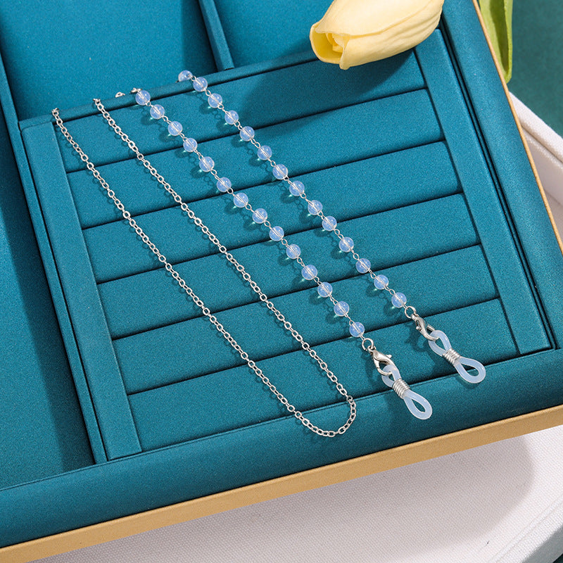 Elegant Beaded Eyewear Retainer Chain Bowlift