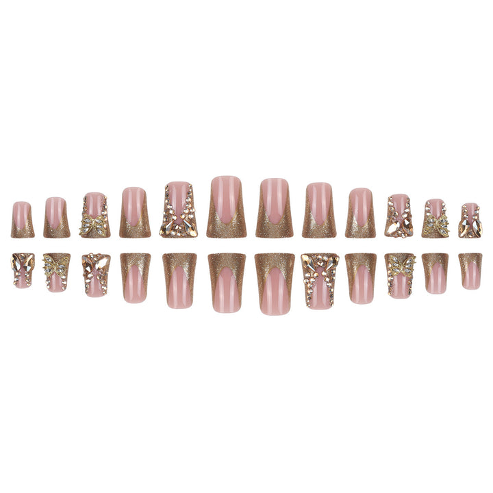Glamorous Rhinestone Butterfly Press-On Nails Bowlift