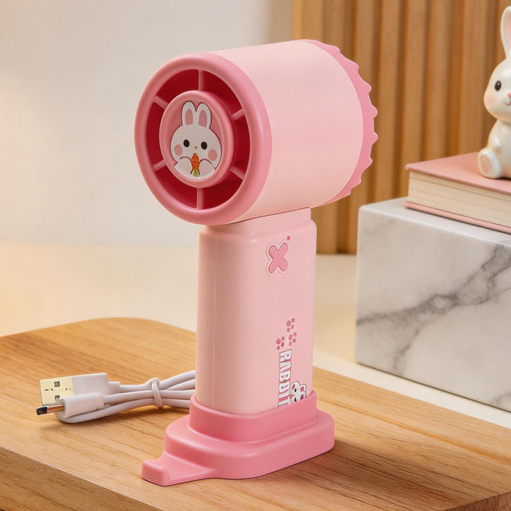 Women Portable Mini Fan with Cute Rabbit Design Bowlift