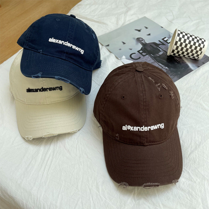 Unisex Distressed Cotton Baseball Cap Bowlift