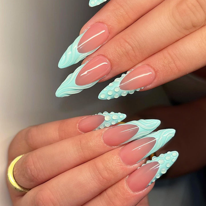 Elegant Artificial Nail Set with Glitter Accents Bowlift