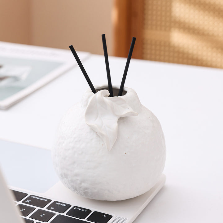 Ceramic Orange-Themed Incense Holder
