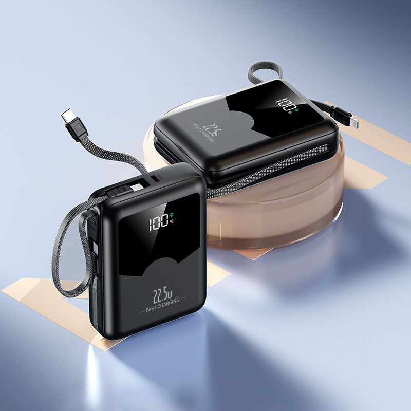 Portable fast-charging power bank with digital charge level display and intuitive operation Bowlift